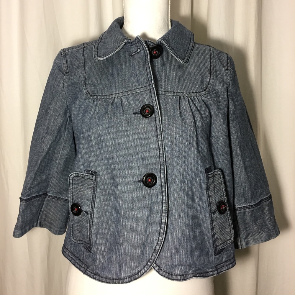 LOFT Striped Denim Jacket